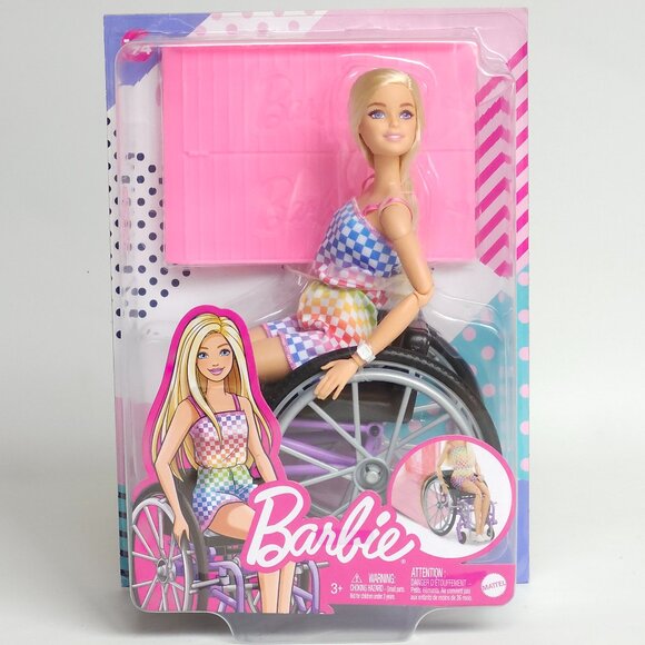 NEW Barbie Fashionistas Doll #194 Wheelchair and Ramp, Straight Blonde Hair - Picture 1 of 5